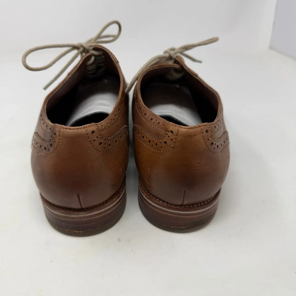 Warfield & Grand Roy Oxford Mens 11 Wingtip Cognac Brogue Leather EUC